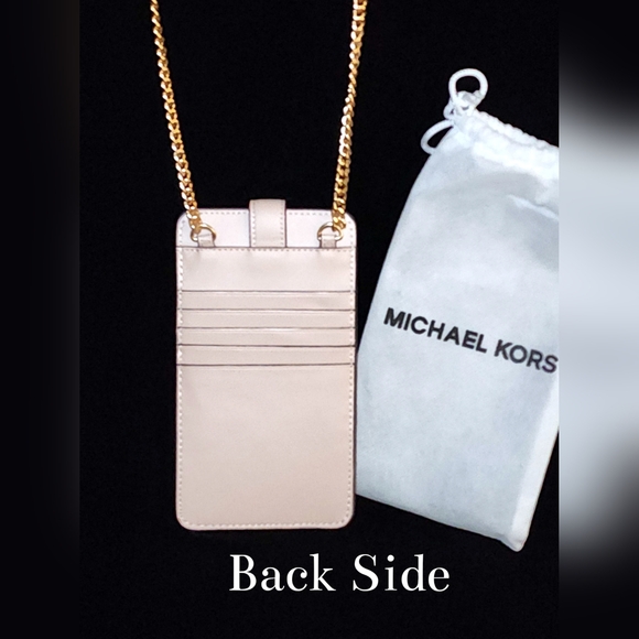 BN Michael Kors Cross Body & Smart phone carrier SOFT leather bag w/chain straps - Picture 2 of 11